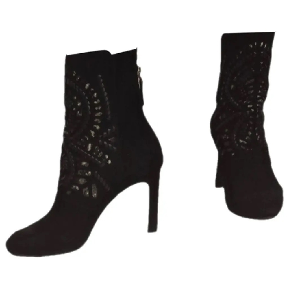 Antonio Melani CHRYSTIAN Heeled Boots With Black Suede and An Ornate Snake Skin